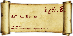 Árki Barna névjegykártya